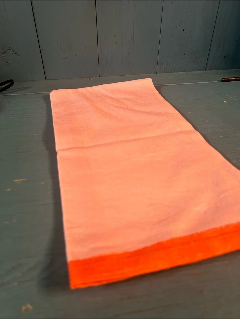 Anthropologie Pink Tea Towel with Orange Trim and Food Motifs - New $24
